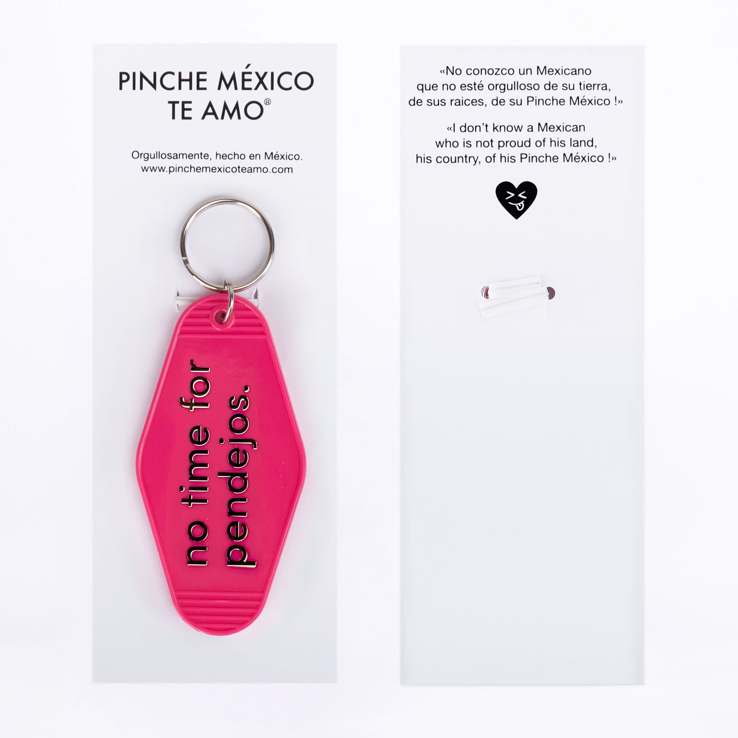 LLAVERO NO PENDEJOS FUSHIA DORADO