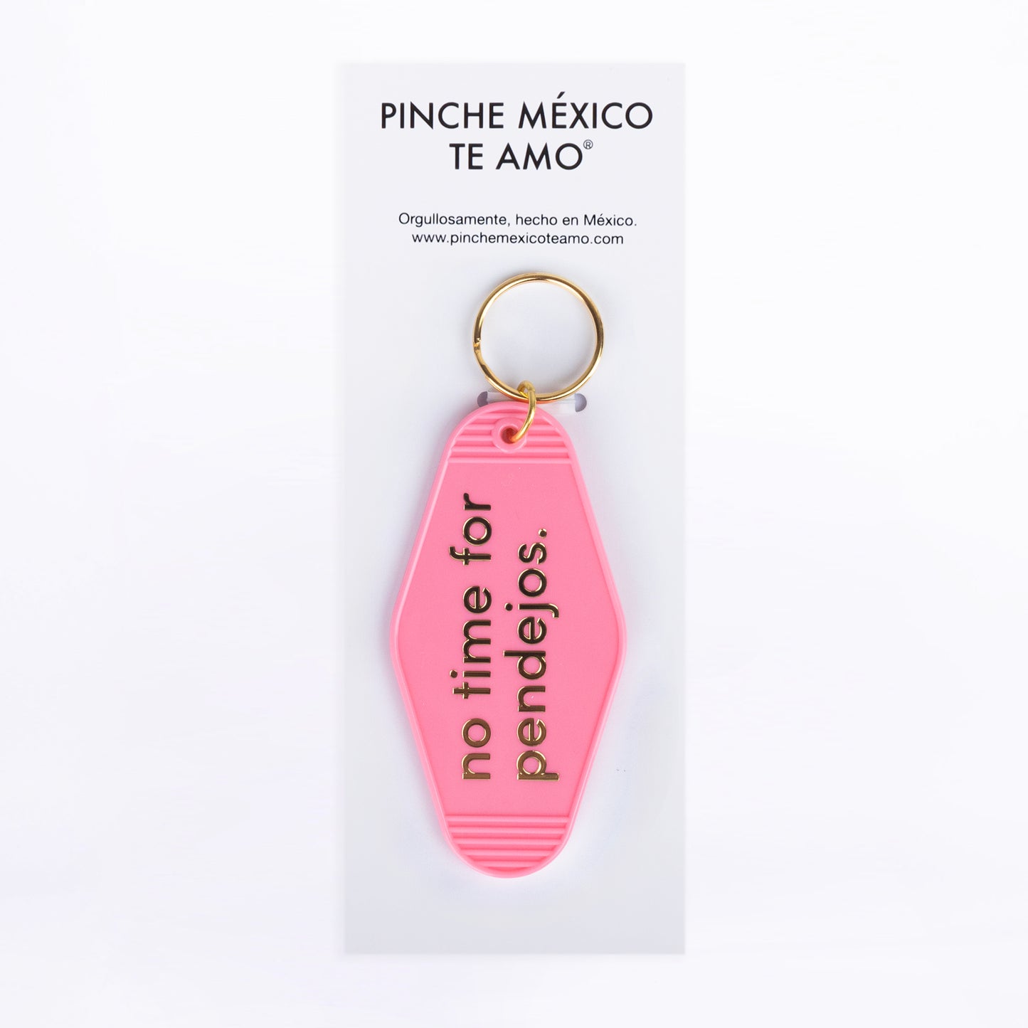 LLAVERO NO PENDEJOS ROSA DORADO