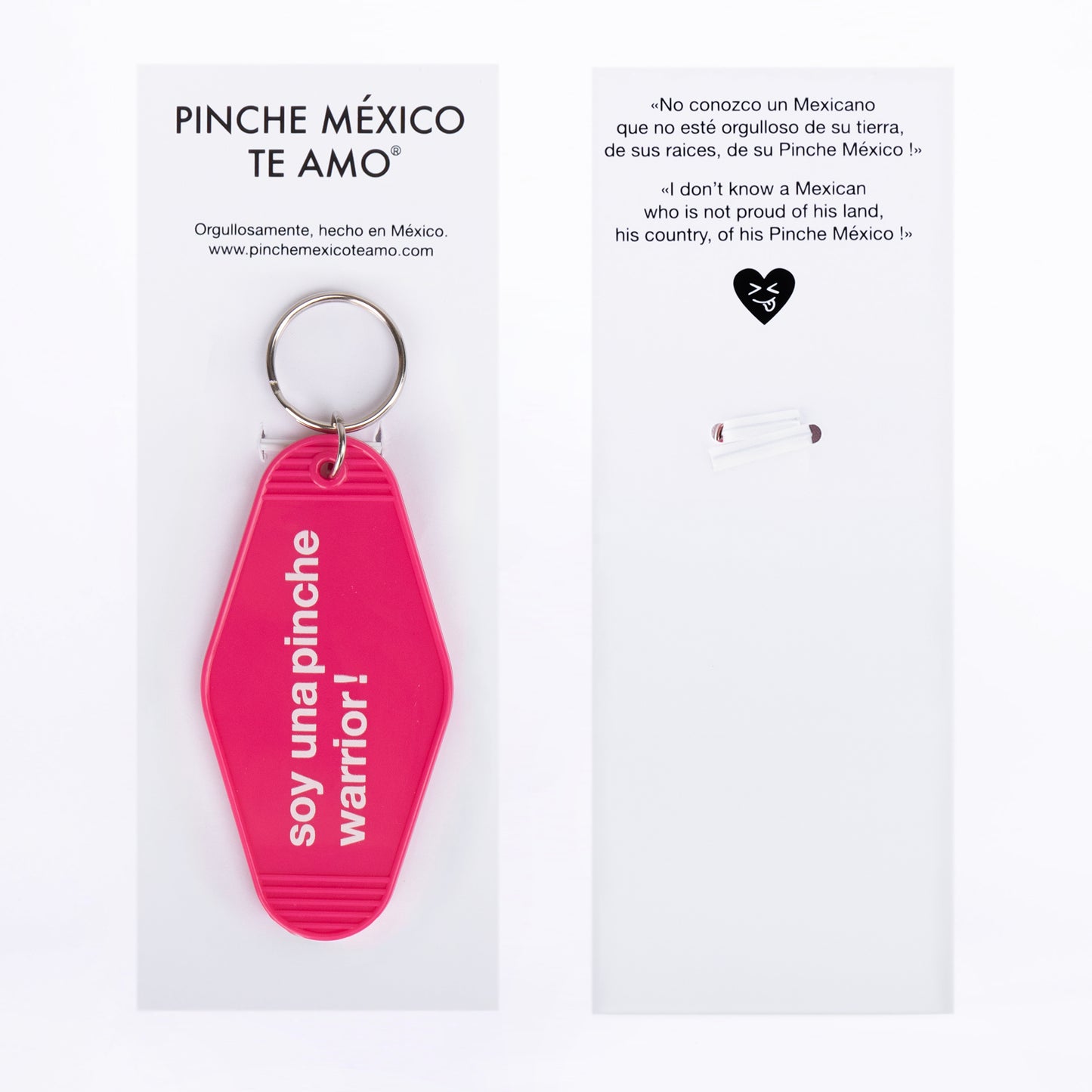 LLAVERO SOY UNA PINCHE WARRIOR FUSHIA