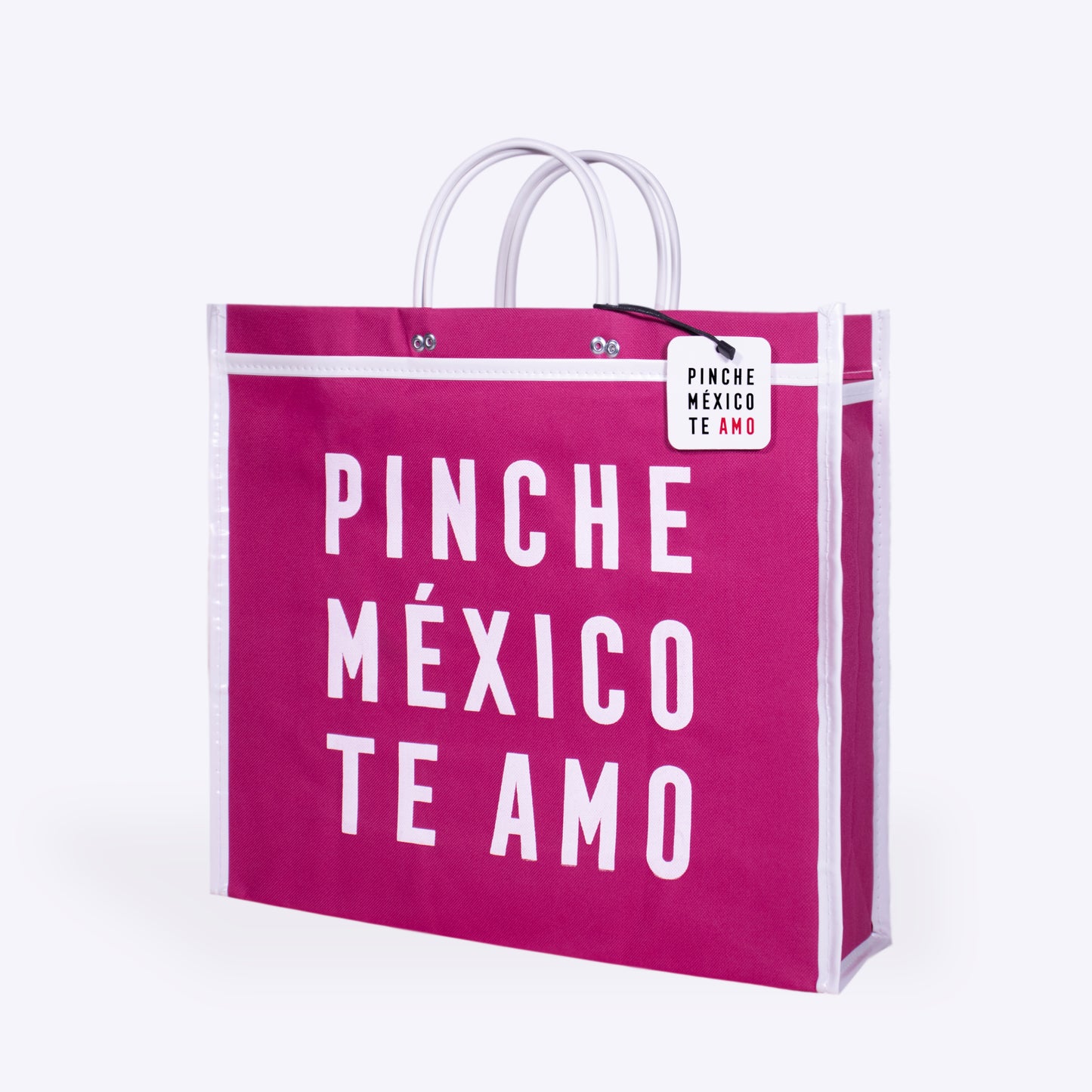 BOLSA DE MERCADO PINCHE MÉXICO TE AMO FUSHIA