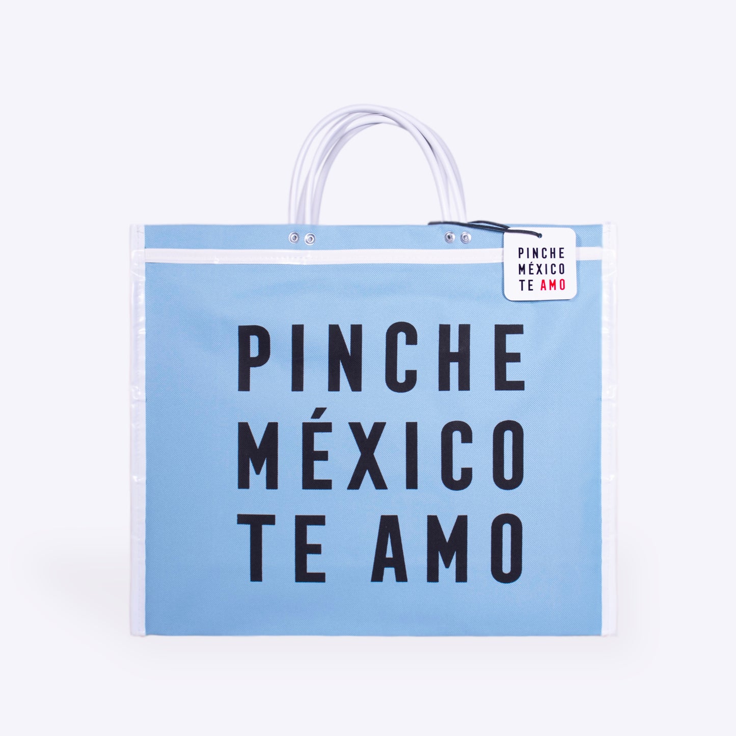 BOLSA DE MERCADO PINCHE MÉXICO TE AMO AZUL CLARO