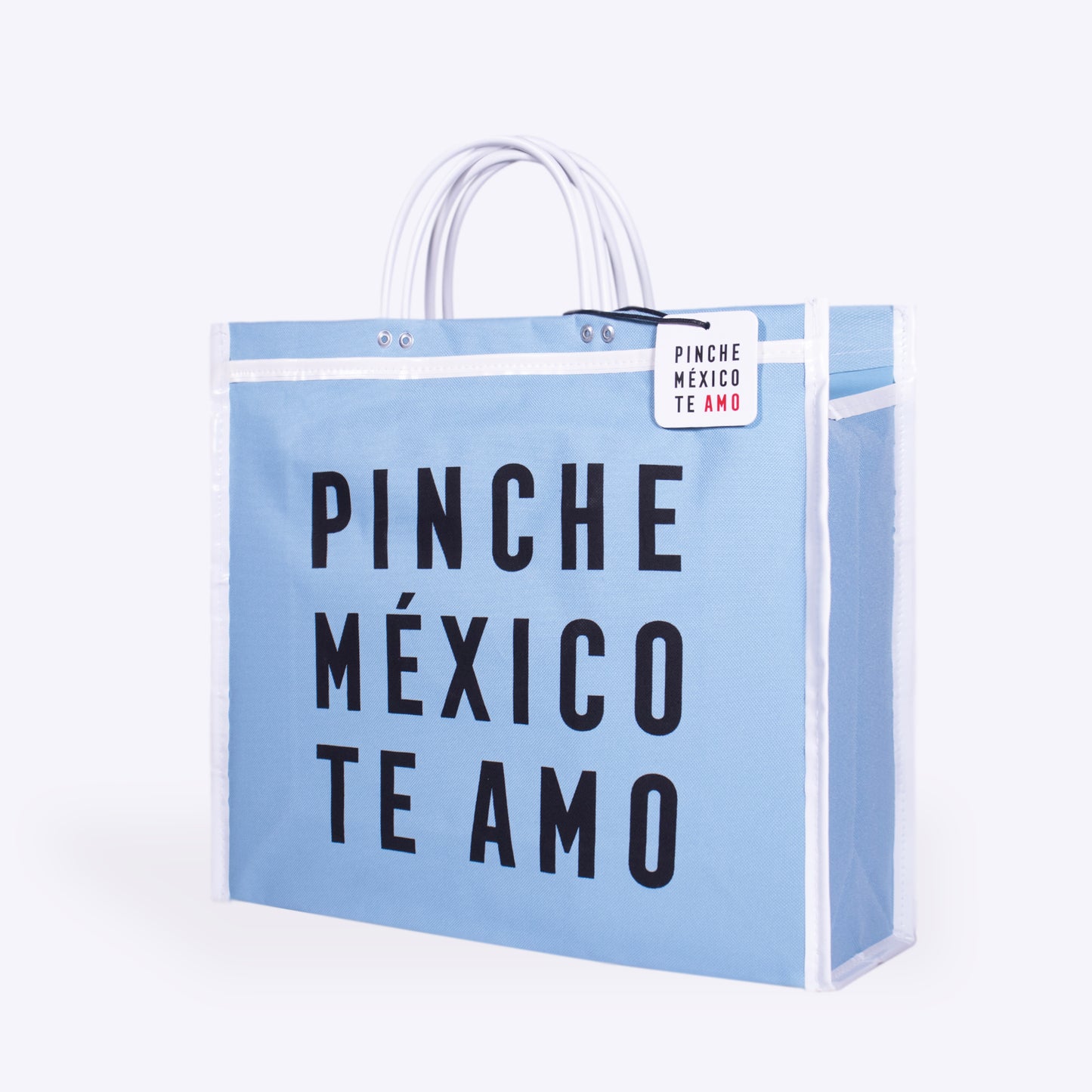 BOLSA DE MERCADO PINCHE MÉXICO TE AMO AZUL CLARO