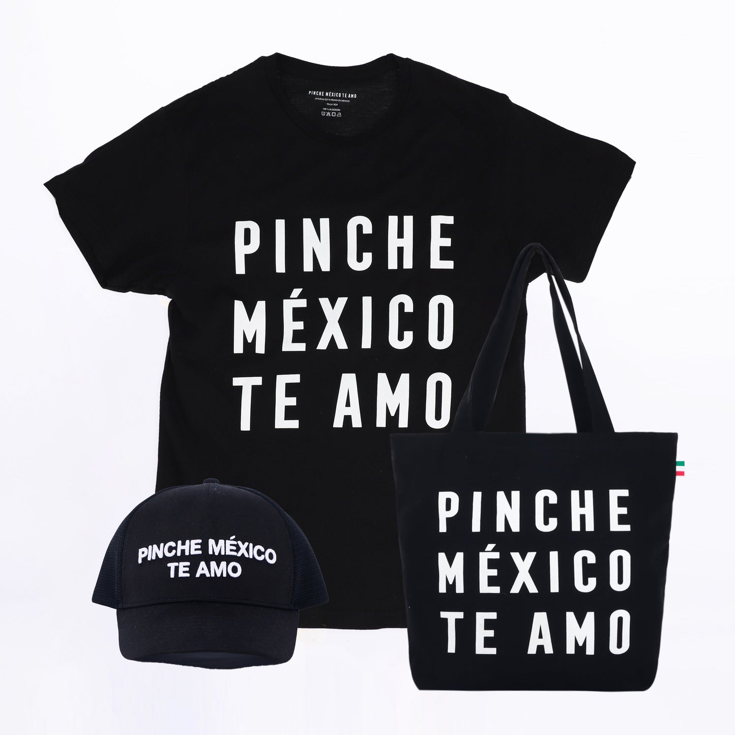PINCHE MEXICO TE AMO: EL KIT PLAYERA  NEGRA