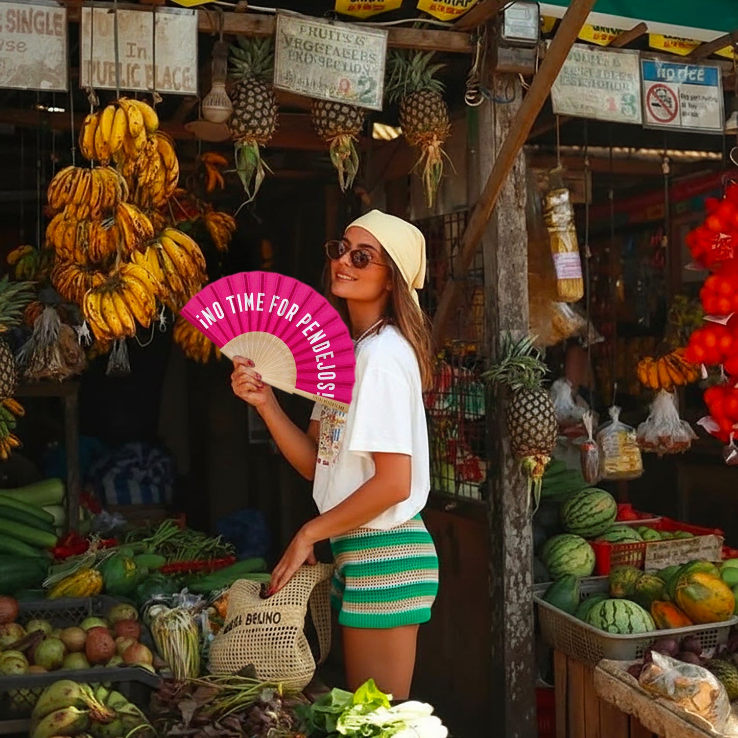 ABANICO FUCCIA ¡NO TIME FOR PENDEJOS!